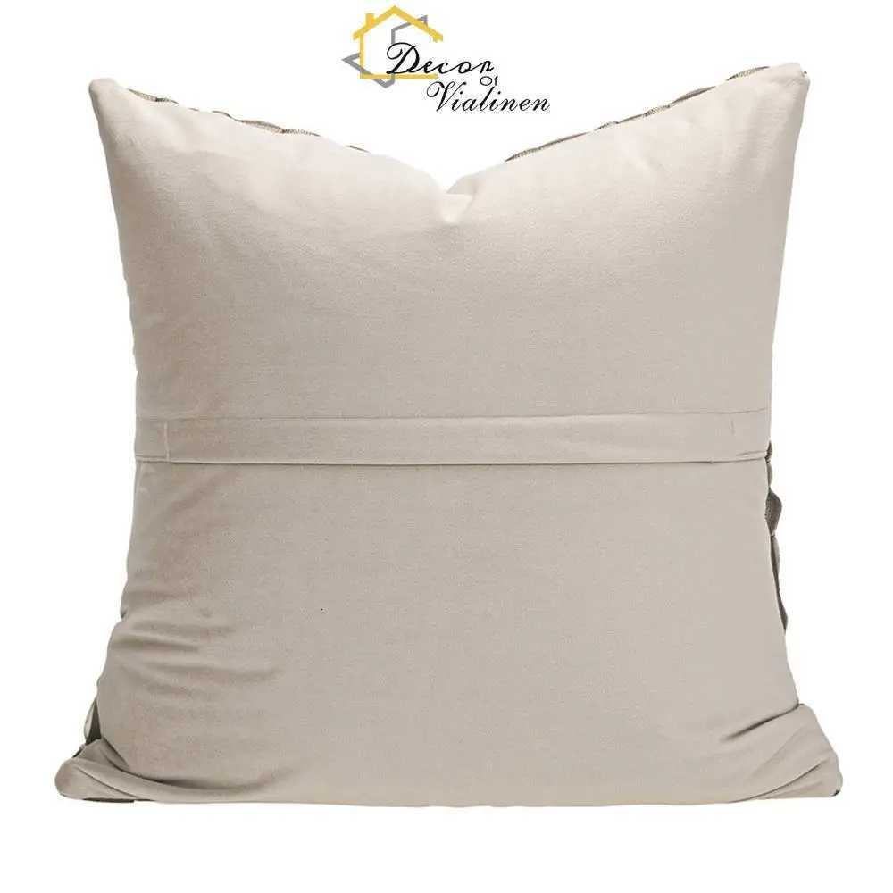Pillow Case Modern Light Luxury Model Room Premium Metallic Grey Coffee Leather Weaving case Sofa Cushion Bag C251028
