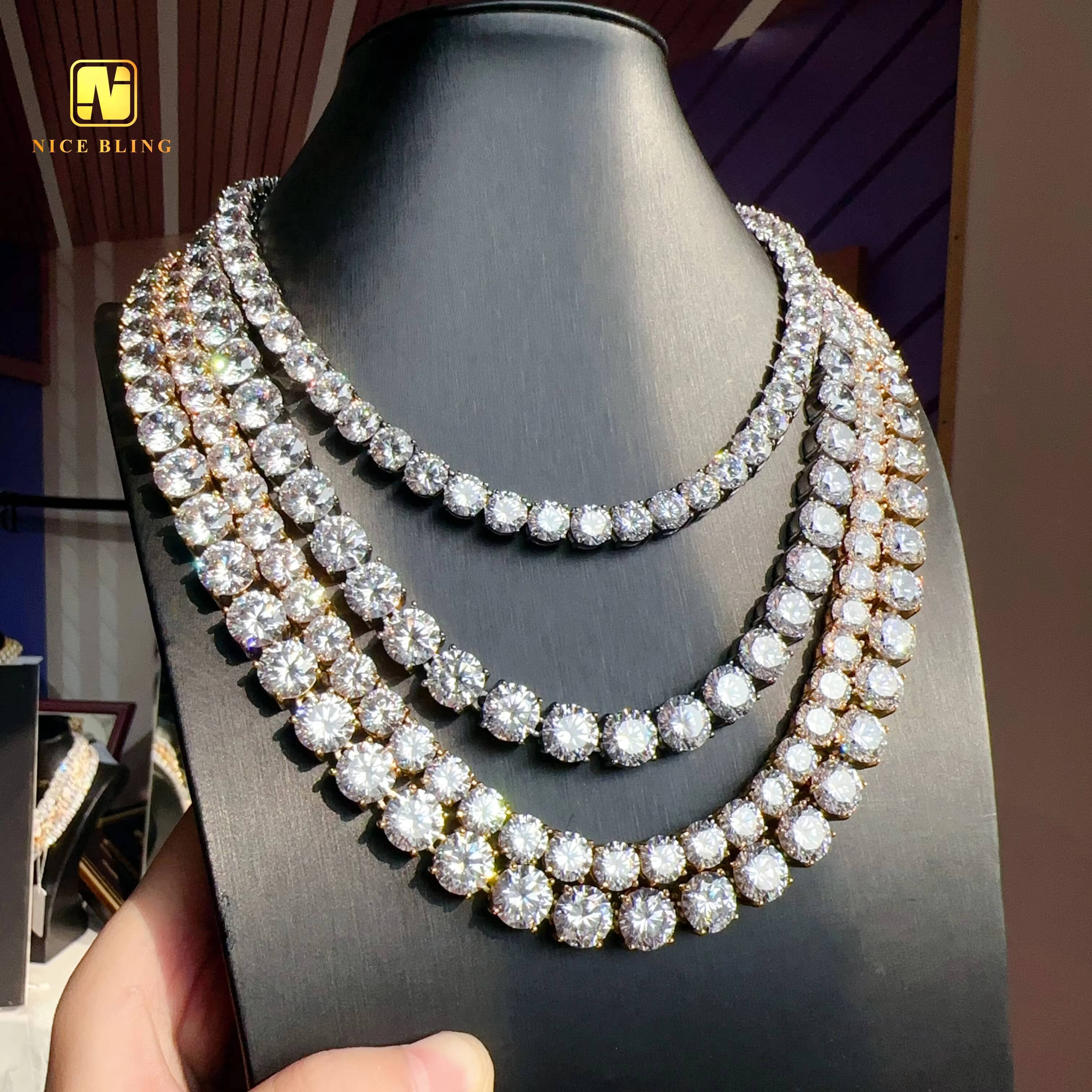 Wholesale Price 316L Stainless Steel Tennis Chain 8mm 10mm 5a Cz Diamond Tennis Necklace and Bracelets for Men and Women