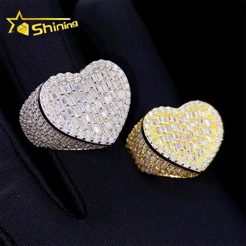 Fashion Jewelry Vvs Moissanite 925 Sterling Silver Hip Hop Luxury Iced Out Custom Ring
