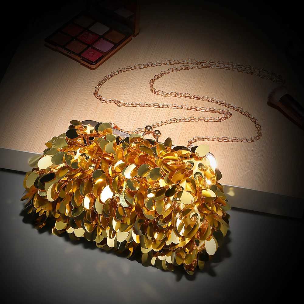 New Glitter dinner party bag Delicate metal chain shoulder bag Festival birthday and other occasions evening bag for small items H251027