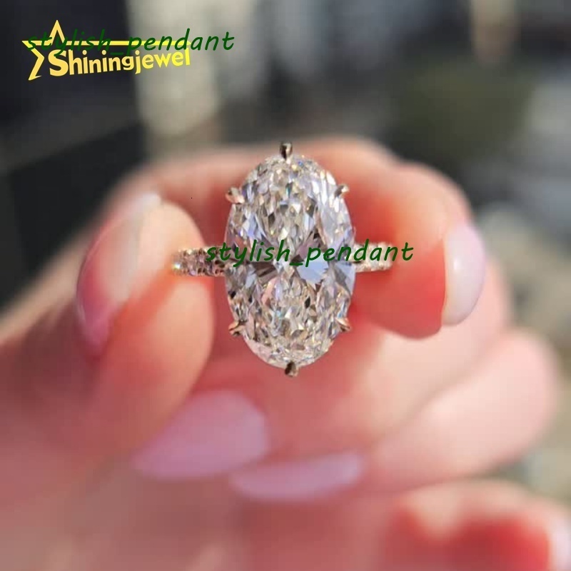 Solitaire Ring 10K 14K 18K Yellow Gold Oval Cut 5ct IGI Report Lab Diamond CVD Diamond Ring for Women Mothers Day