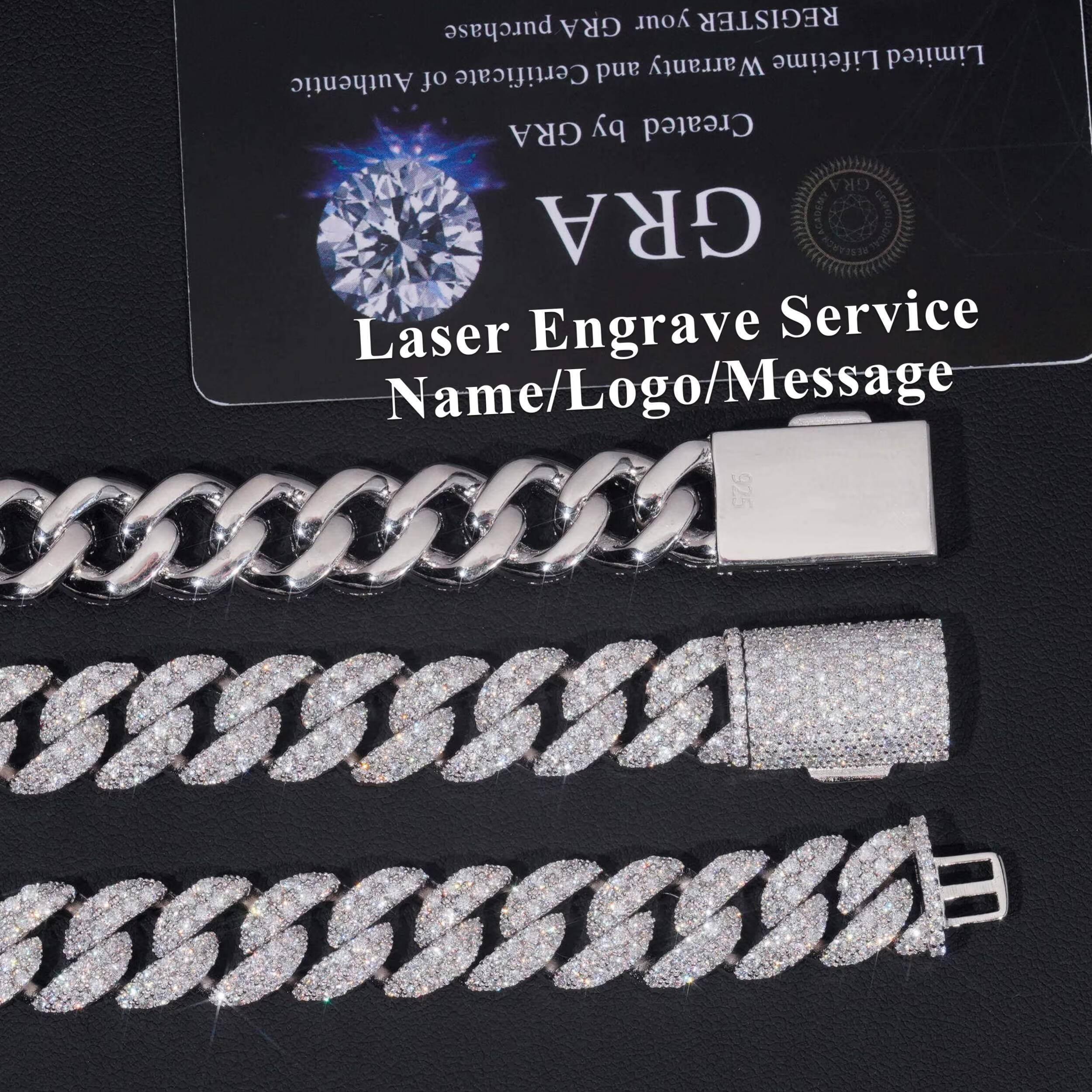 Two Row 12mm Moissanite Chain Cuban Links New Moon Soldier Chain Iced Out Necklace 925 Silver Cuban Link Chain Necklace