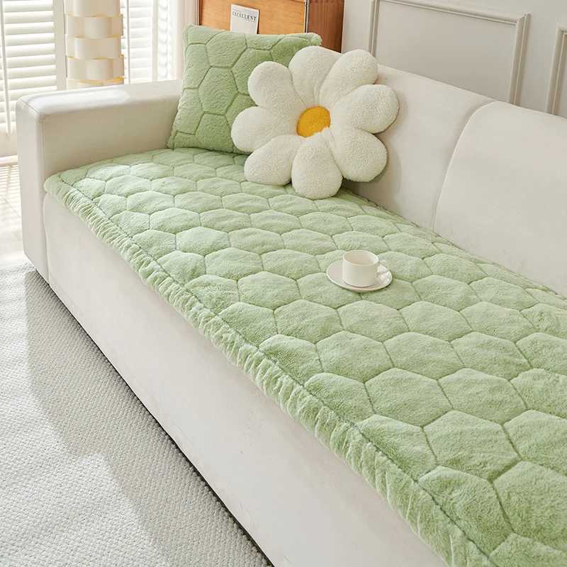 Nordic Thick Faux Mink Fur Sofa Cushion Autumnwinter Pet Friendly NonSlip Sofa Cover Soft Furniture Protector for Living Room C251028