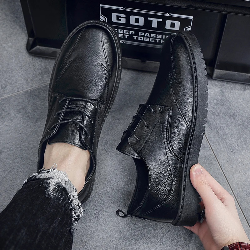 Mens Hand Stitched Genuine Leather Slip On Shoes Business Formal Occasion Wedding Party Footwear Leisure Official BoardShoes 251023