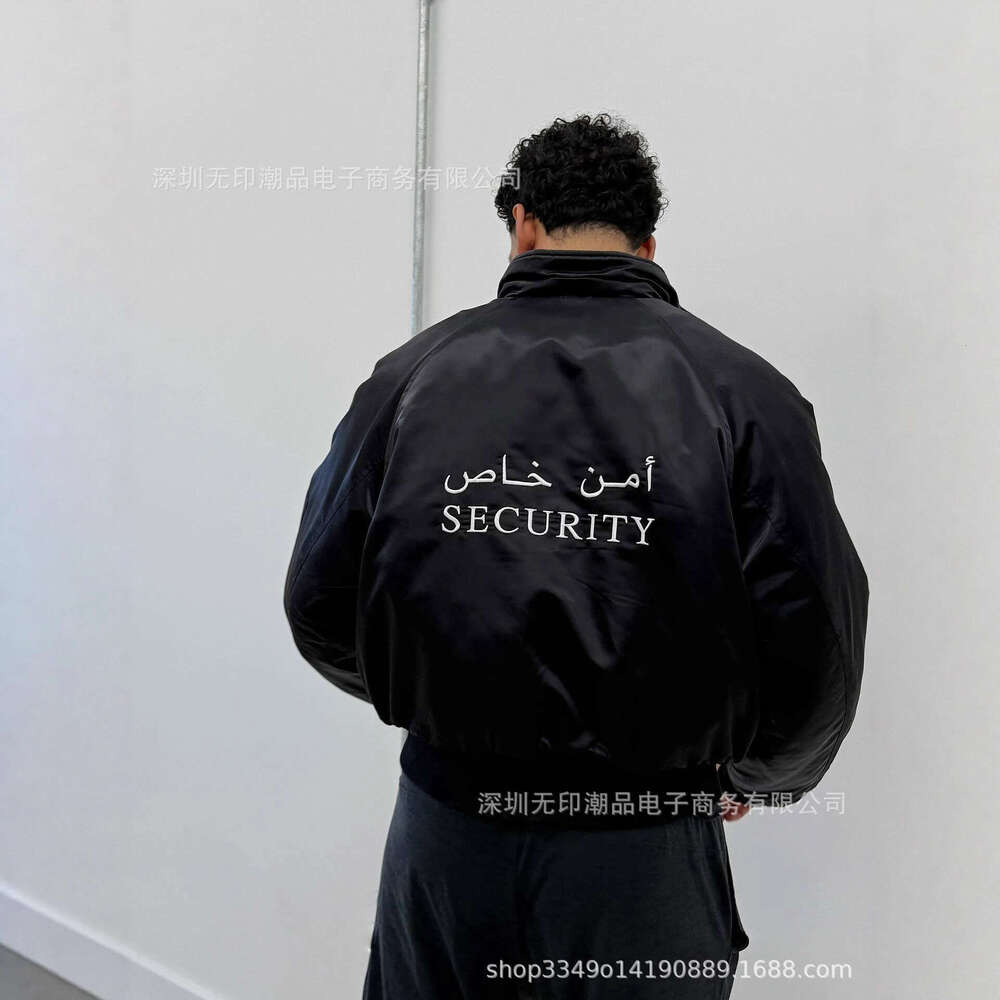 American Street Style Letter Embroidery Pattern Unisex Cool Winter Thickened Jacket