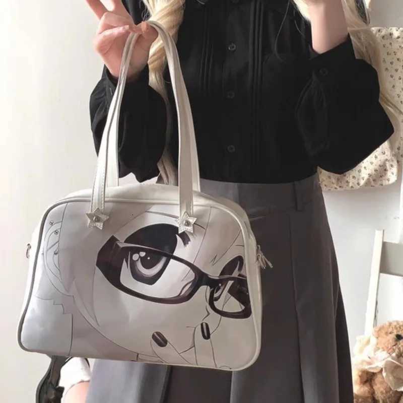 2025 New Japanese Anime Y2k Handbag Large Capacity Student Tote Bags PU Jk Uniform Harajuku Shoulder Bags Casual Bags For WomenW251028