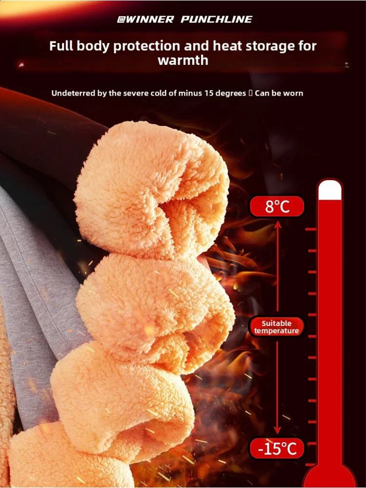 Casual for Autumn and Winter Mens Large Size Plus Velvet Pants Thermal Sports Thickened Sets Man Black Sweatpants Baggy 251027