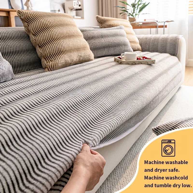 1PCRabbit Plush Sofa Cushion AutumnWinter Thickened Warm Cushion 2025 New Winter Plush Ripple Sofa Cushion C251028