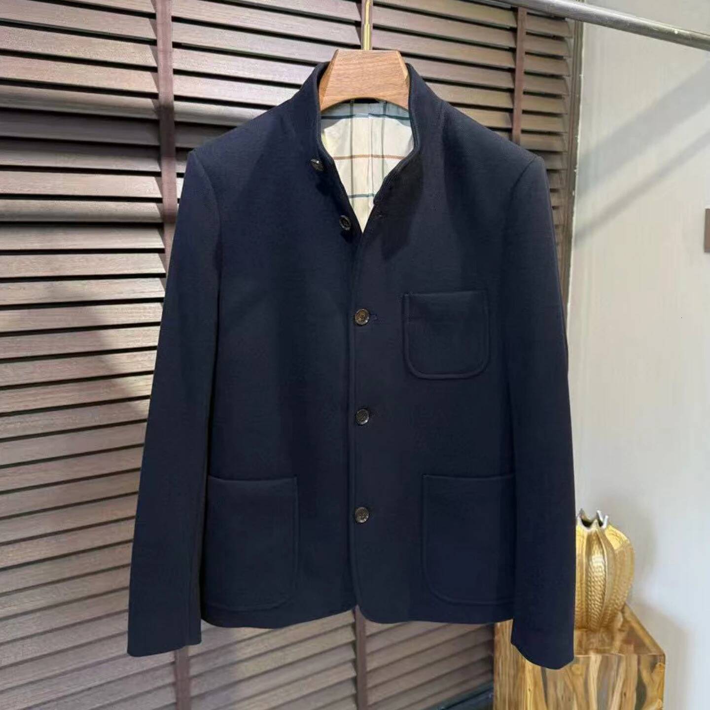 LP 25Aw Casual Wool Blend Zhongshan Collar Men's Jacket