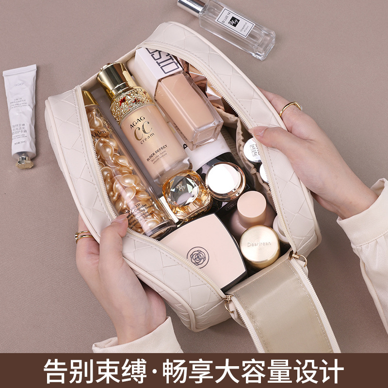 Luxury Brand Designer Bag New Portable Handheld Makeup Bag Large Capacity High-End Double Zipper Cosmetic Organizer Bag