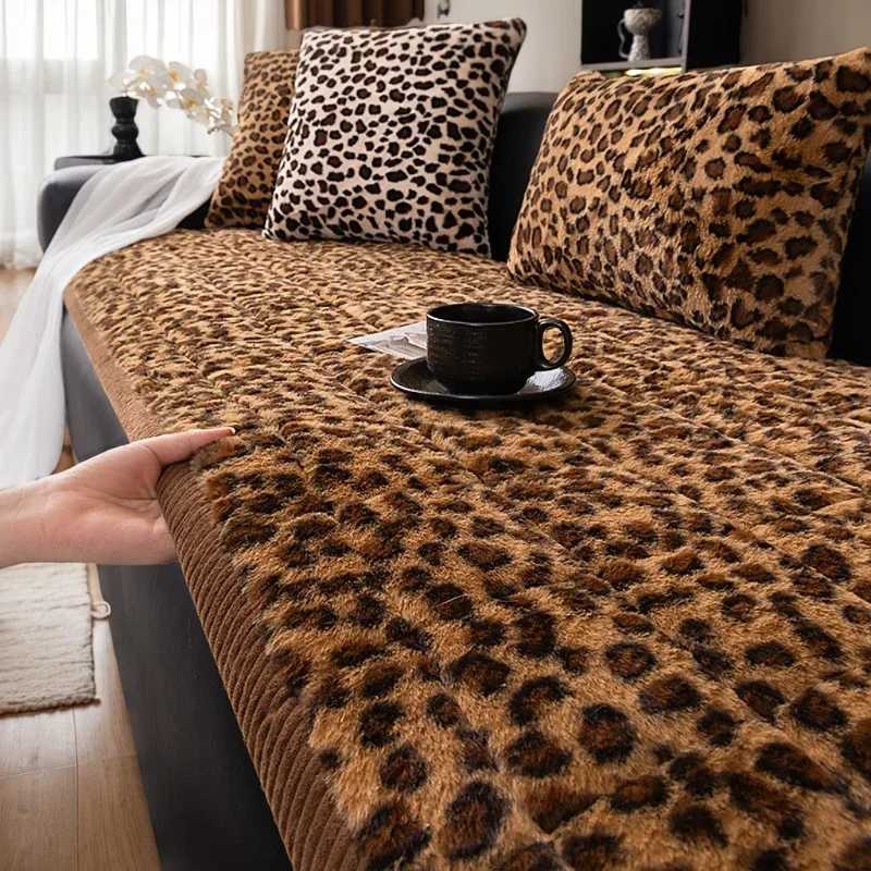 Luxury Leopard Print Plush Sofa Cushion 2024 New Winter Thick Anti slip And Dustproof For Living Room Decoration Sofa Cushion C251028
