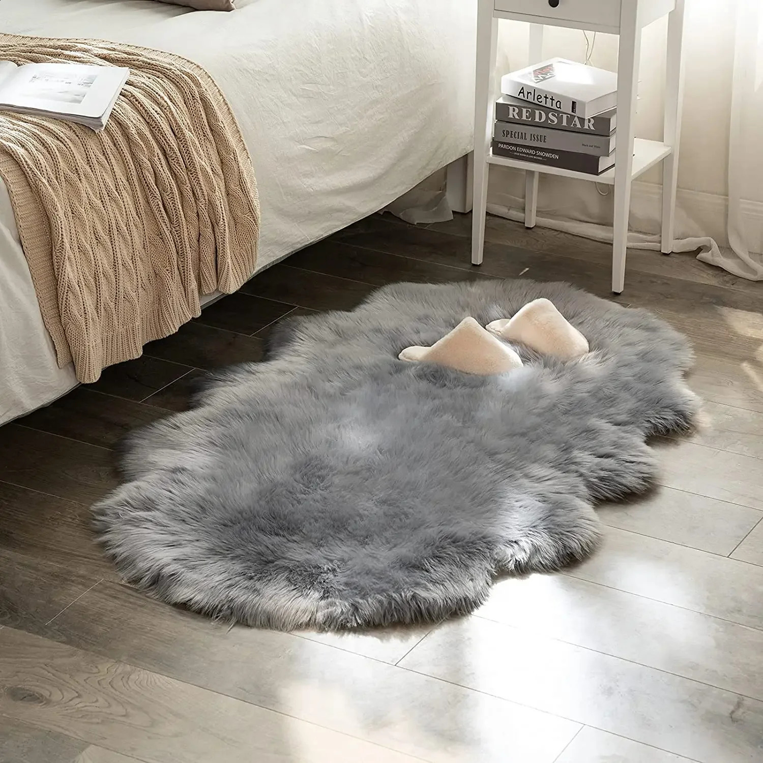 40180CM Soft Sheepskin Bedroom Wool Pad Bedside Sofa Cushion Rugs Living Room Fluffy Hairy Fur Carpet 1028 H260226