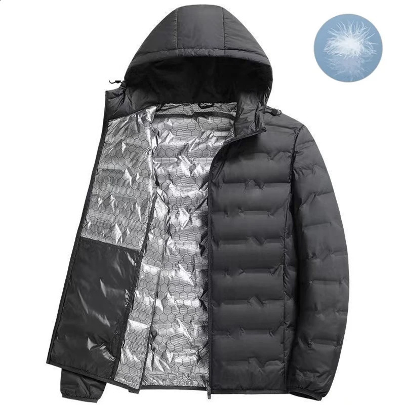 Men Winter White Duck Down Jacket Warm Thick Windproof Waterproof Puffer Hooded High Quality Ultralight Male 251015