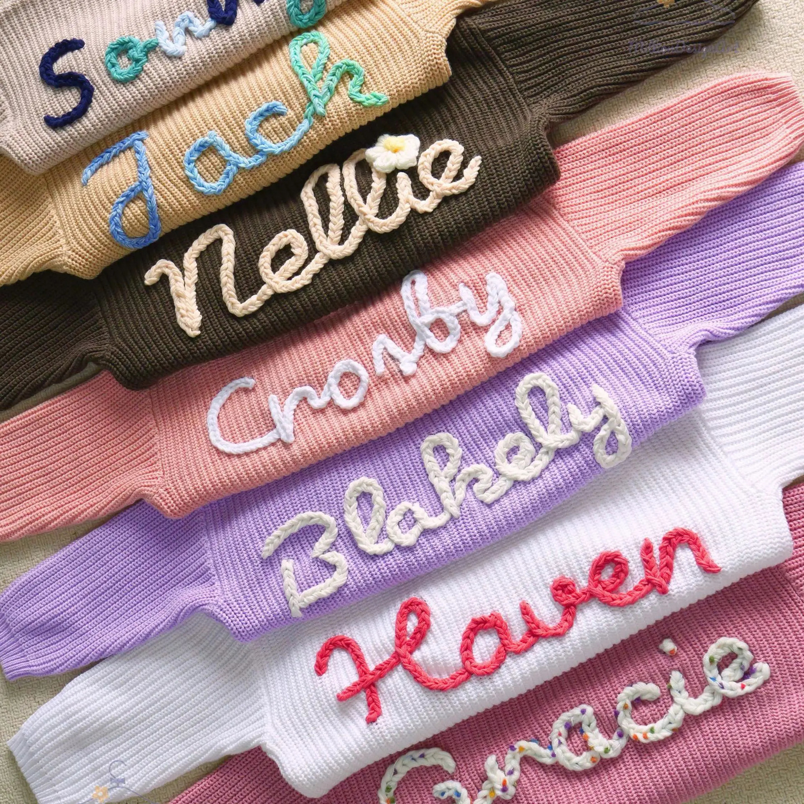 DIY Personalized Handmade Embroidered Childrens Sweaters Clothes Customization Long Sleeve Knitted Sweatshirt Birthday Gift 251027