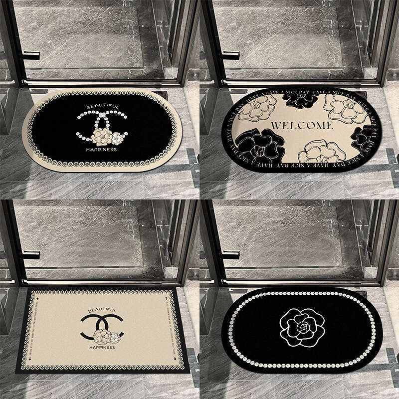 Light Luxury Floral New Diatomaceous Earth Mat Bathroom Water Absorption Quick-Dry Non-Slip Doormat