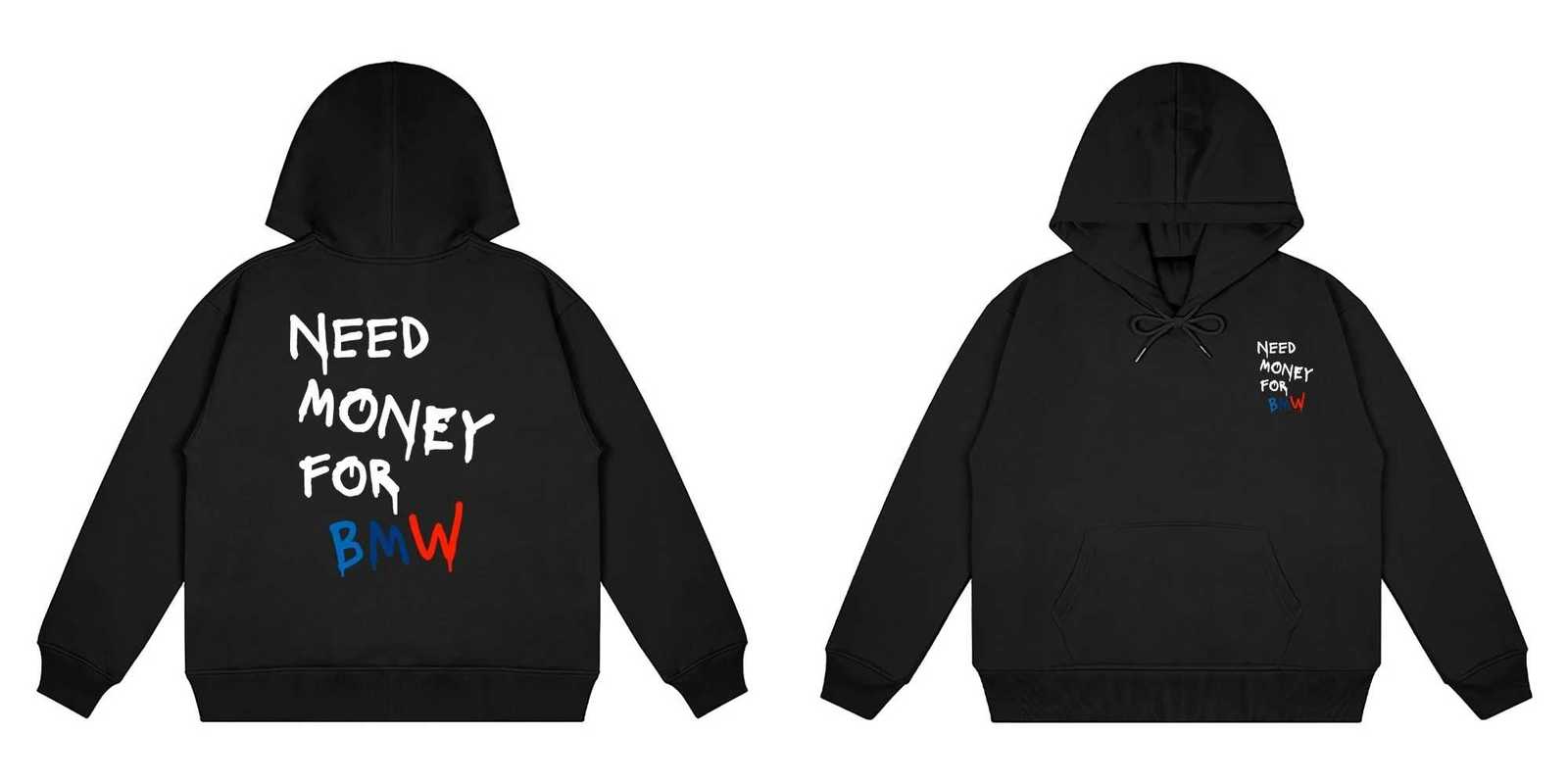 Mens and Wens Streetwear Hoodies Need Mey BMW Mens and Wens Autumn and Winter Mens Sweaters Trend Loose Fi Y251028