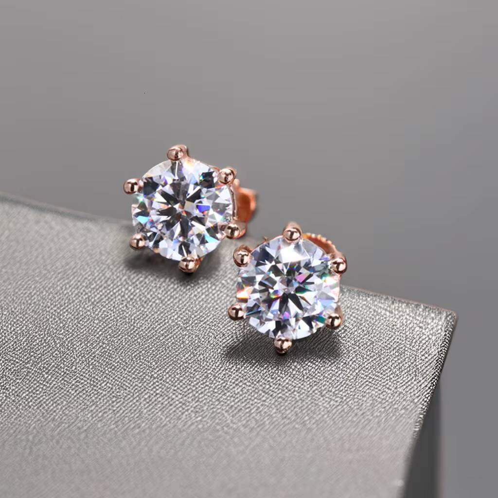IGI Certificate 18K Gold Jewelry CVD HPHT 05ct Lab Created Diamond 14K Rose Gold Stud Earrings Lab Grown Diamond Earrings