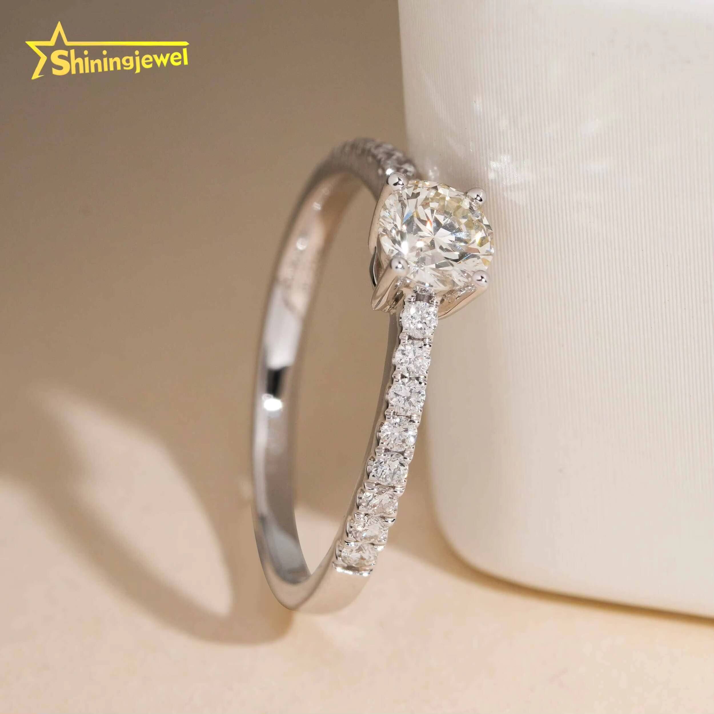 Classic Design Natural Diamond Rings 14k Gold Wedding Ring Engagement Women Fine Jewelry Custom Real Gold Rings