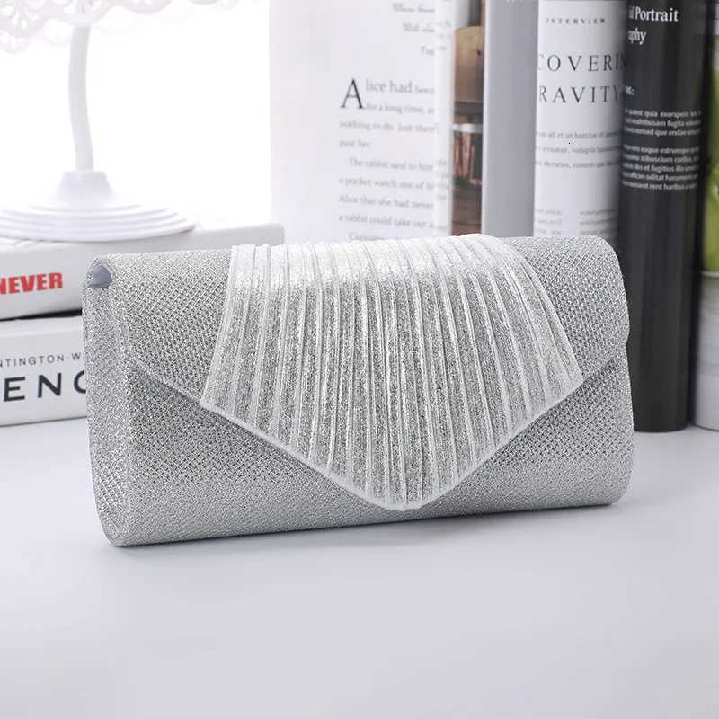 Womens Square Pleated Envelope Evening Clutch Purse Fashion Wedding Party Dinner Handbag Bag H251027
