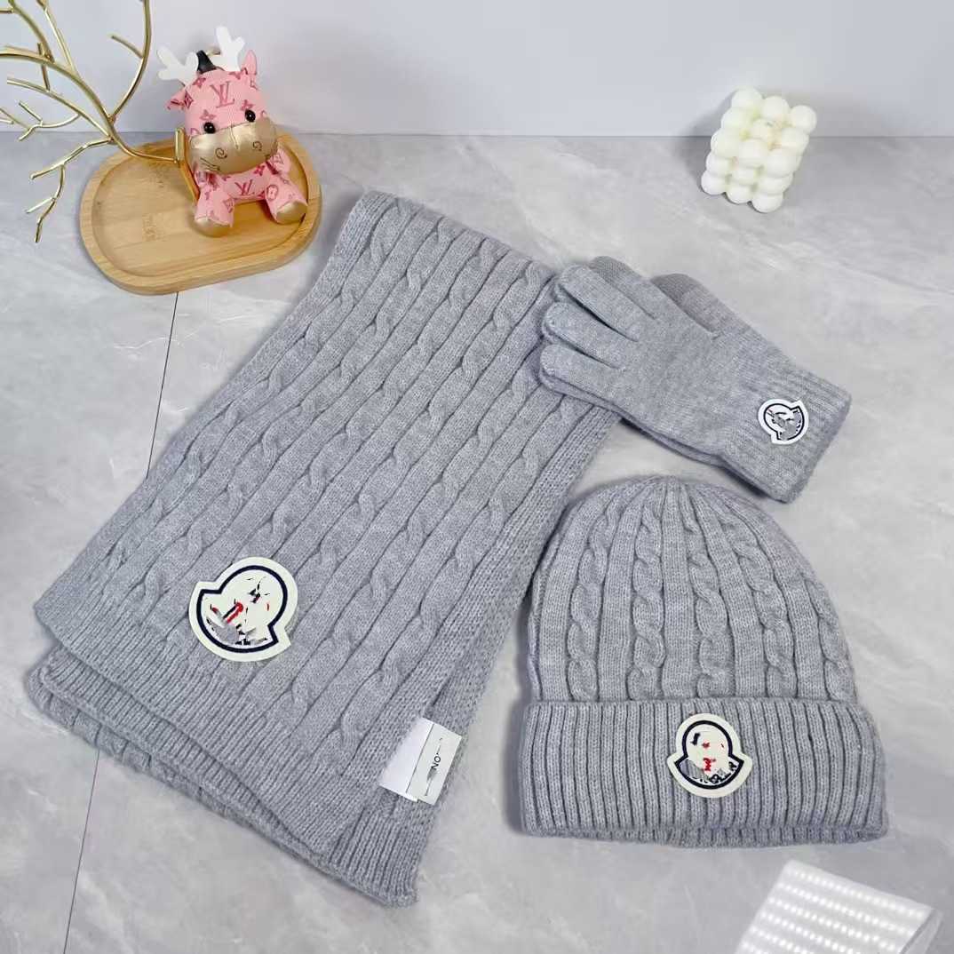 Autumn Winter Hat Scarf Gloves Threepiece Set Thickened Warm Twist Quality H251028