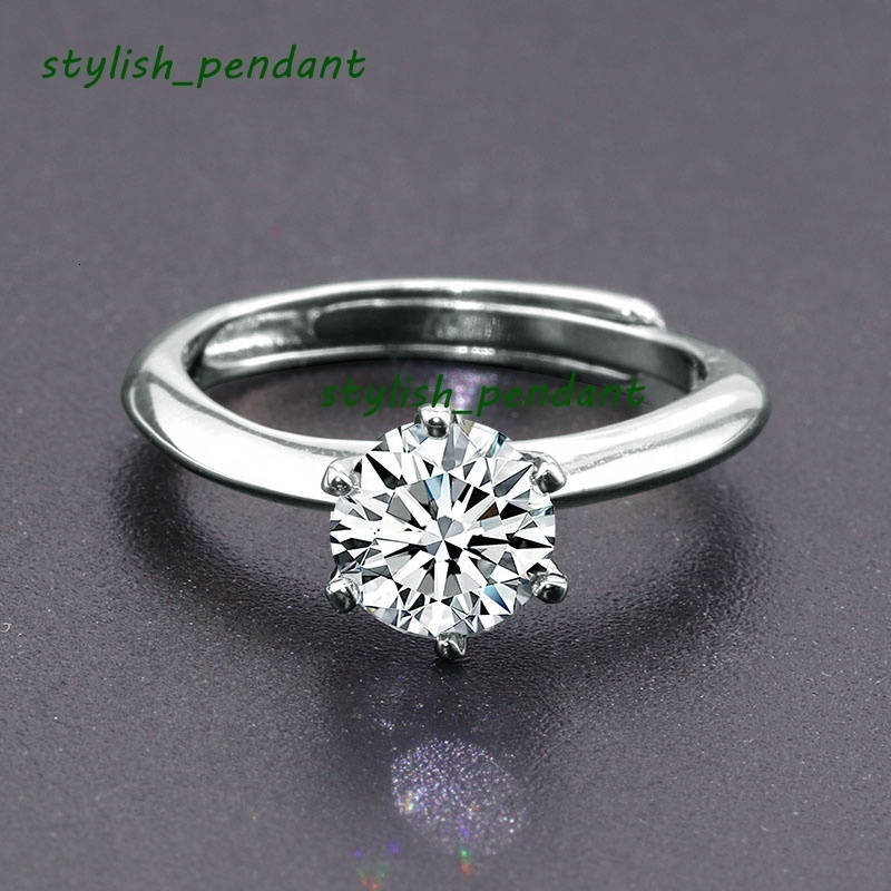 2025 New Arrival Fashion CLASSIC Fashion Customized 18k White Gold Synthetic 65mm 1ct Diamond Moissanite Engagement Rings