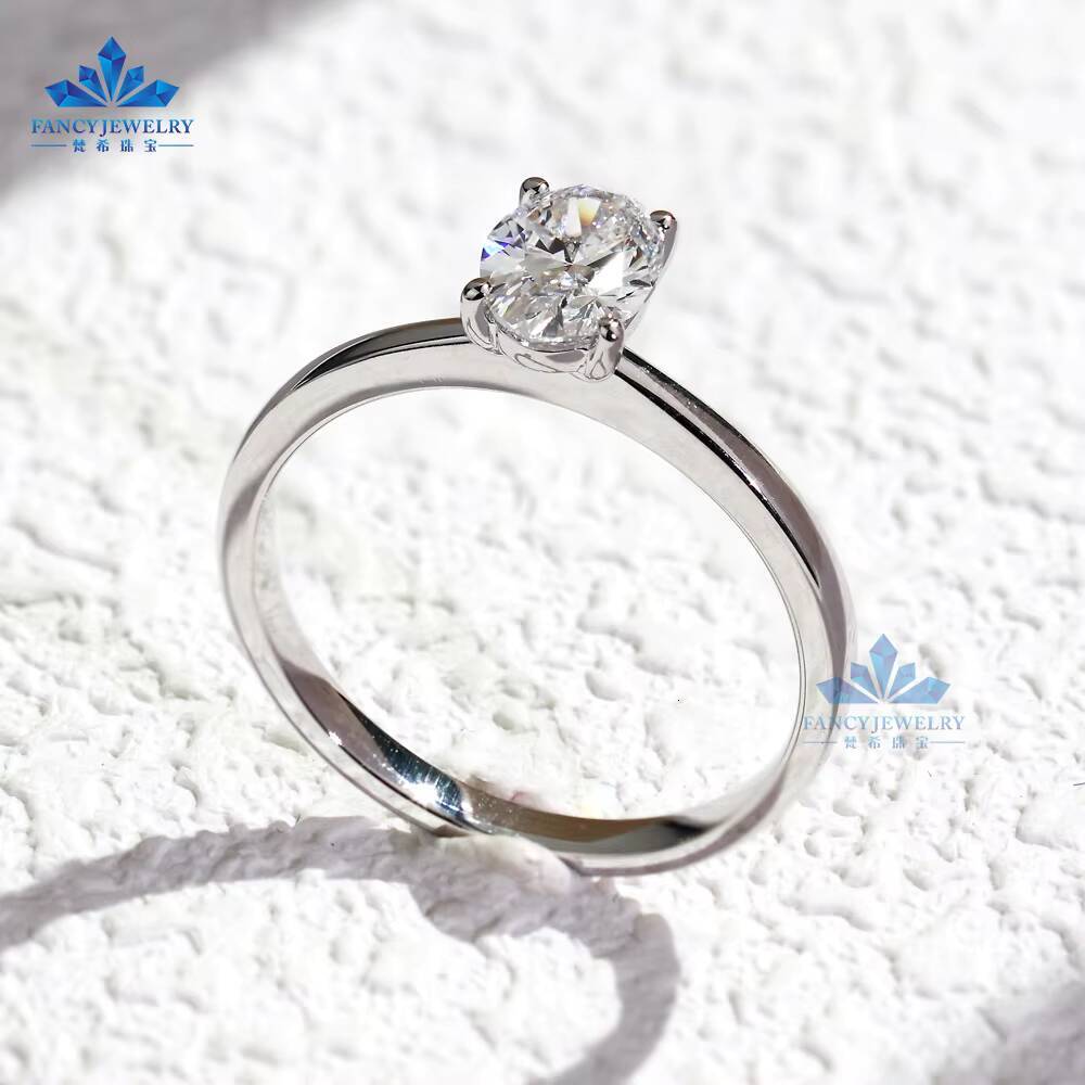 Hot Selling Lab Grown Diamond Oval Cut Engagement Ring Custom IGI Certified Vvs Lab Created Diamond Solitaire Ring Jewelry