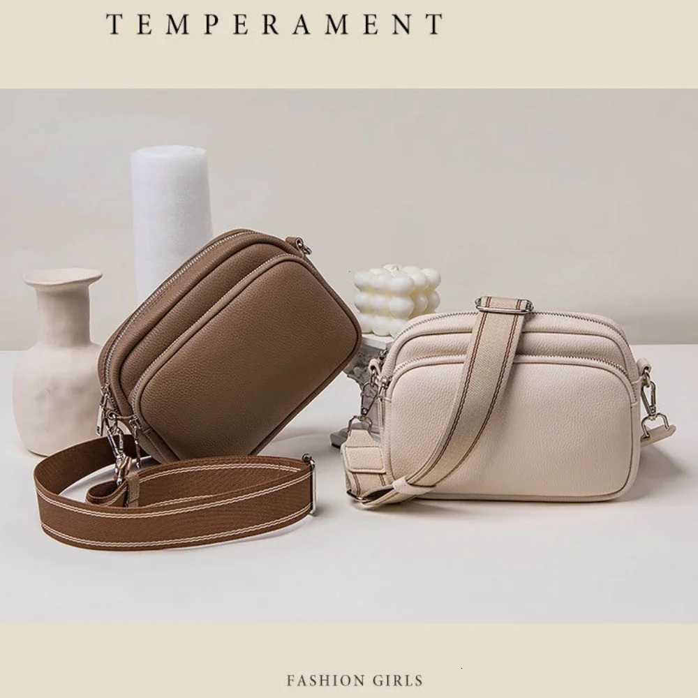 New Lychee Pattern Small Square Bag Comfortable Weaving Strap Style Wide Shoulder Strap Small Bag Single Shoulder Crossbody BagW251028