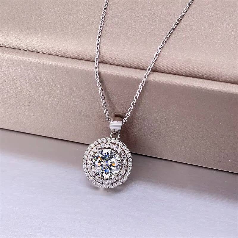 Women Jewelry 2021 Bling Fashion VVS Moissanite Diamond Sterling Silver 925 Jewelry Crystal Necklace Set