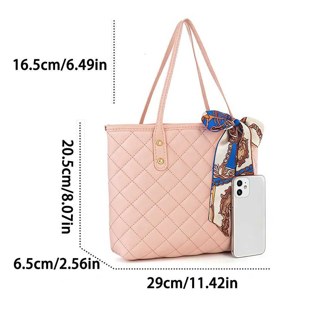 Large capacity silk scarf shopping bag womens large capacity handbag suitable for work travel and shoppingzwqW251028