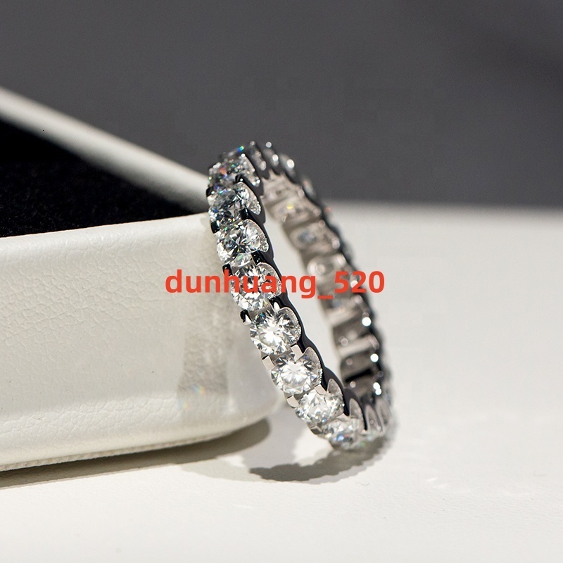 Popular 35mm VVS Moissanite 14K Solid Gold Moissanite Eternity Wedding Band Ring