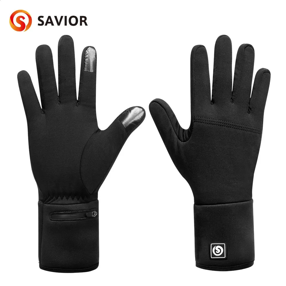 SAVIOR Winter Thermal Heated Gloves For Adult Goatskin Leather Wind Waterproof Rechargeable Battery Warm Hand Ski Gloves 3 Gears 251027