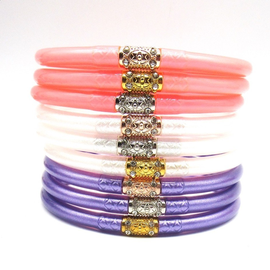 Fashion jewelry bracelets high-quality plastic tubes silicone soft bracelets suitable for girls parties and weddings as gifts 241108