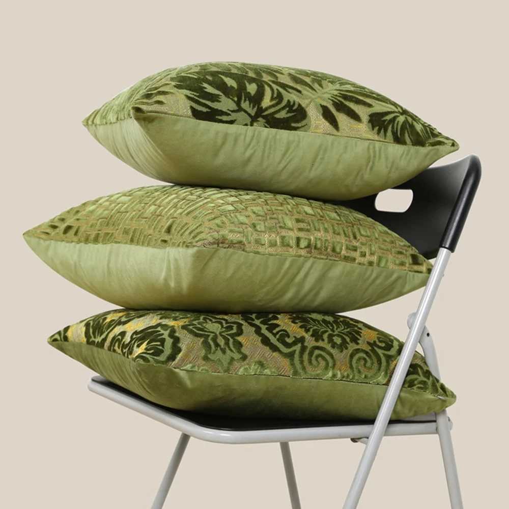 Pillow Case Leaf Jacquard Throw Covers cases Cushion Covers For Home Bed Room Sofa Decoration Luxury Velvet St Patricks Day C251028