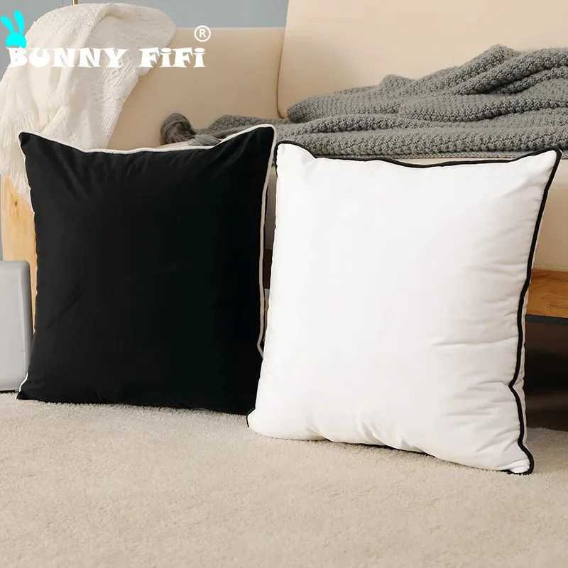 Pillow Case Velvet High Quty Black and White Hemming case Simple Nordic Style Cases 50x50 Modern Light Luxury Cushions Cover C251028