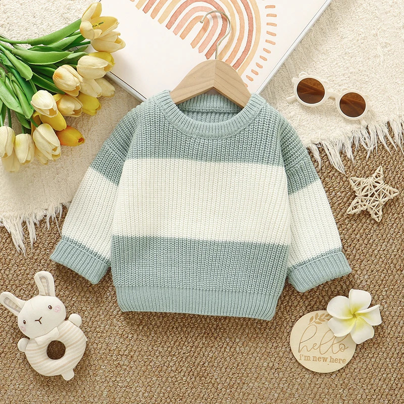 Baby Boys Girls Sweaters Clothes Autumn Winter Knitted Infant Unisex Pullovers Crew Neck Full Sleeves Toddler Knitwear Tops 13Y 251027