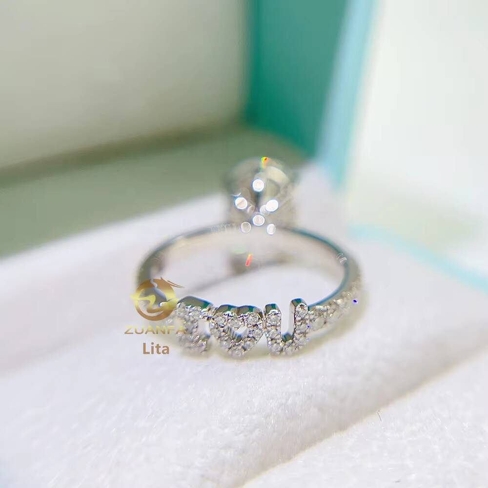 Luxury Love U 45ct Oval Moissanite 925 Sterling Silver Wedding Diamond Engagement Ring Women