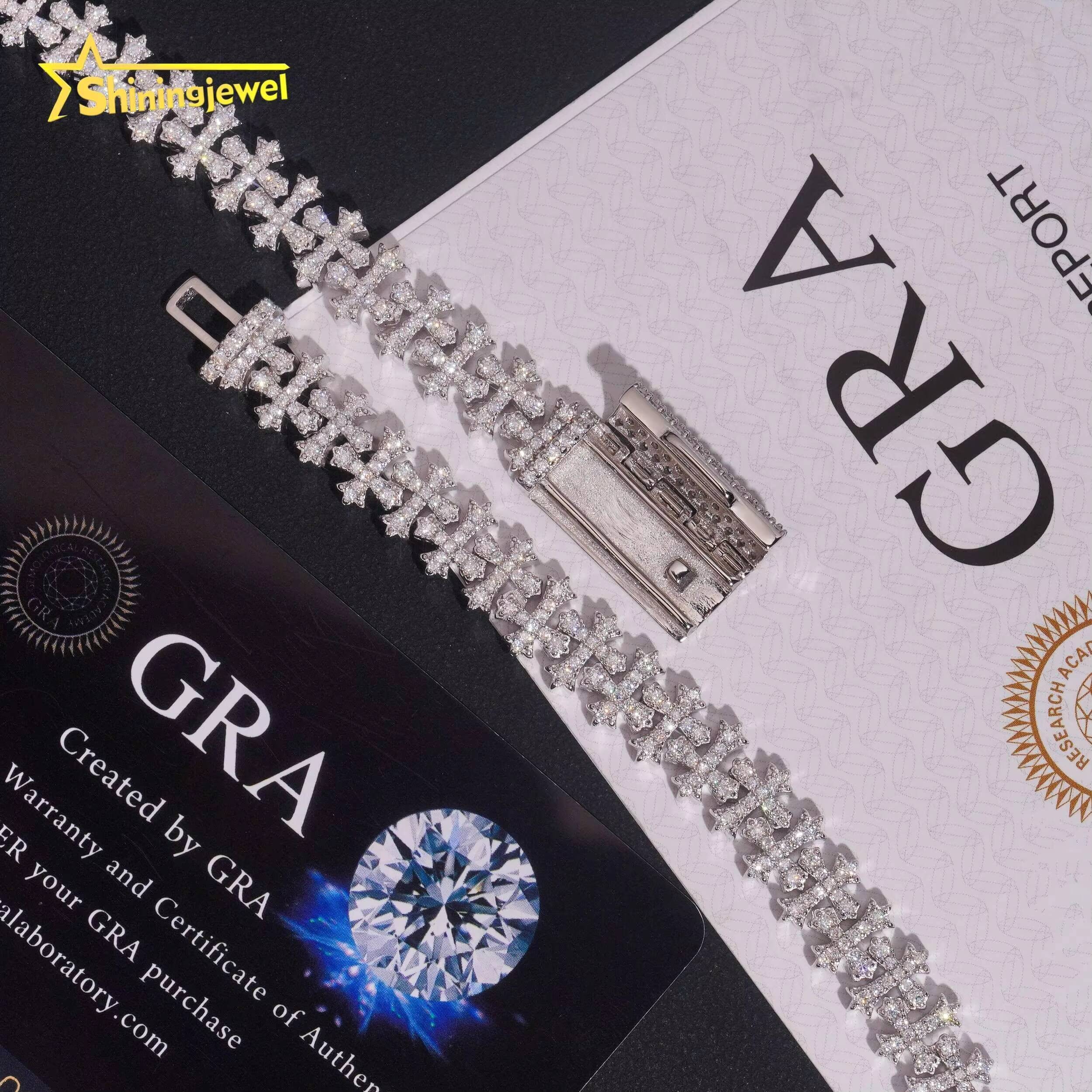 Fine Jewelry Fashion Hot Selling 925 Sterling Silver Hip Hop 8mm Iced Out Infinity Cross Necklaces