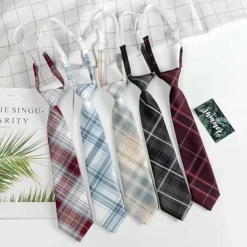 JK Uniform Plaid Adjustable Shirt Necktie Women Men College Style Sweet Detachable Collars Neck Ties Dressing Accessories GiftsW251028
