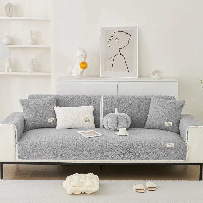 Wool Sofa Cover Cloth Universal Living Room Sofa Towel Plush NonSlip Sofa Cover Thickened Warm Towel Breathable Cushions C251028