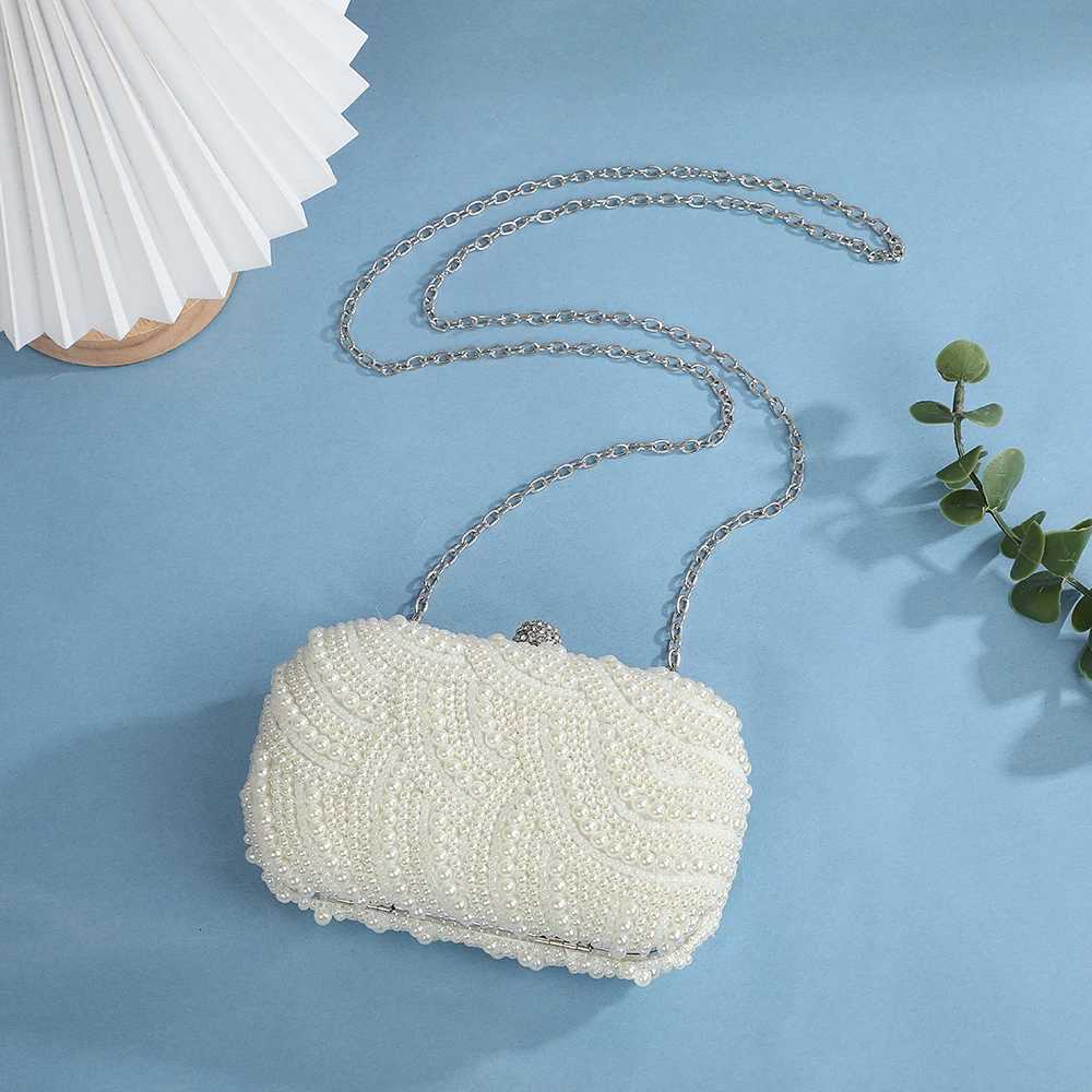 Style Luxurious Designer Dinner Bag Pearl Fashionable Practicaldecoration Women Handbag Party Wave Shape Evening Bag H251027