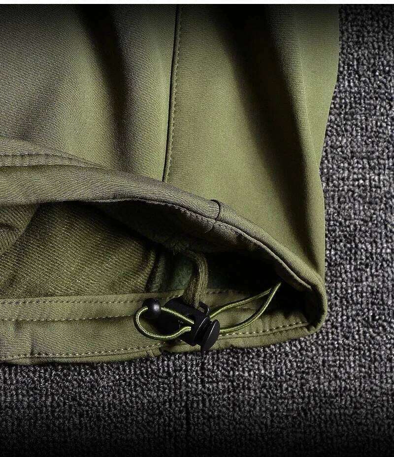 Outdoor Tactical Soft Shell Waterproof Hunting Jacket Men Camo Fleece Hooded Coats Camping Hiking Windbreaker Work Clothes