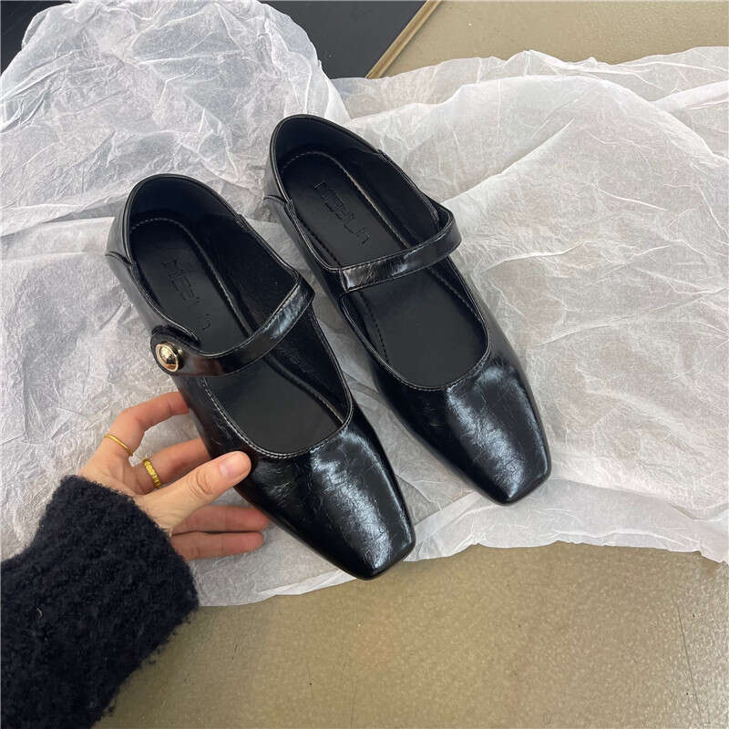 Korean Style Chic Single for Women 2025 Autumn and Dongdaemun Designer Shoe Minimalist Versatile Mary Jane Shoes