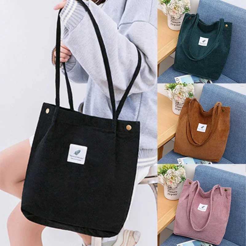 Large Capacity Corduroy Tote Bags for Ladies Simple Striped Handbags for Daily Travel Use Fluffy Tote Bags Gifts for Women GirlsW251028