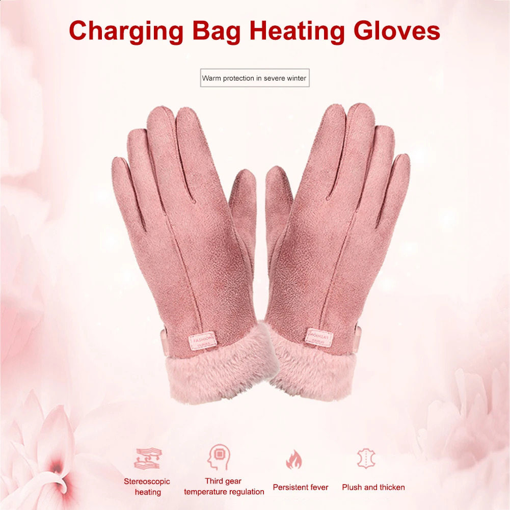 Heated Full Finger Mittens Touch Screen USB Electric Heating Gloves Ergonomics Constant Temperature for Indoor Home Outdoor 251027