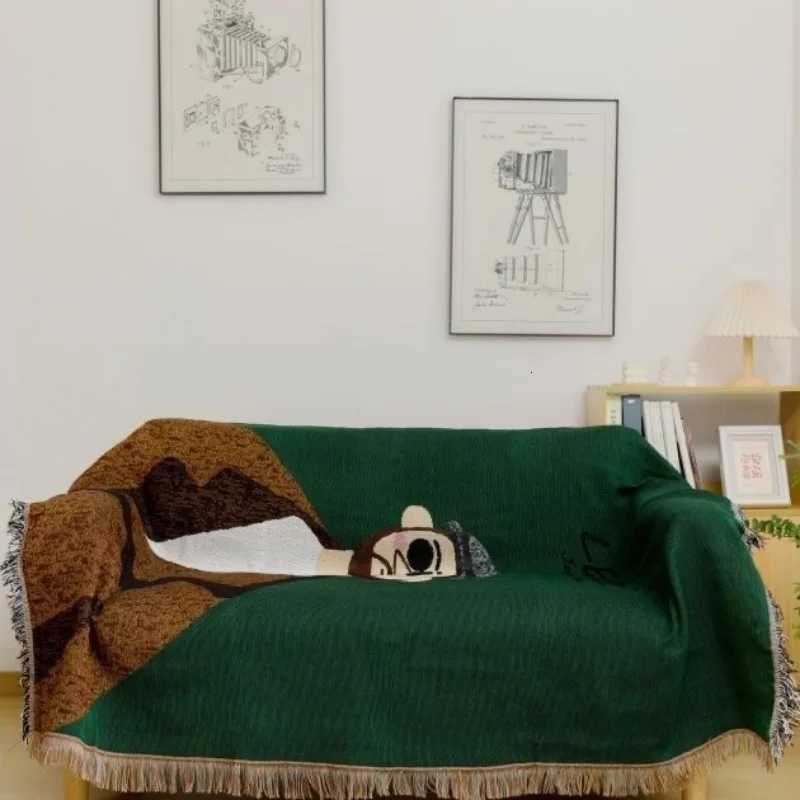 Cartoon Cover Towel Universal Multifunctional Thread Blanket Sofa Towel for All Seasons Available for Camping and Picnic C251028