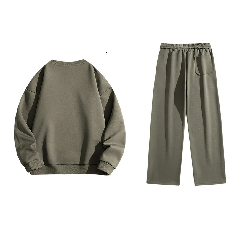 Unisex Casual Sports Set Comfortable Breathable Running Fitness Sport Couple Fashion Round Neck Classic Tops Pants Two Piece Set 251027