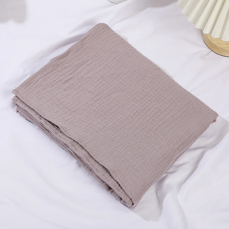 Simple Baby Bath Swaddle Wrap 100 Cotton born Receiving Blanket Infants Soild Sleeping Quit Bed Cover Blankets 251027