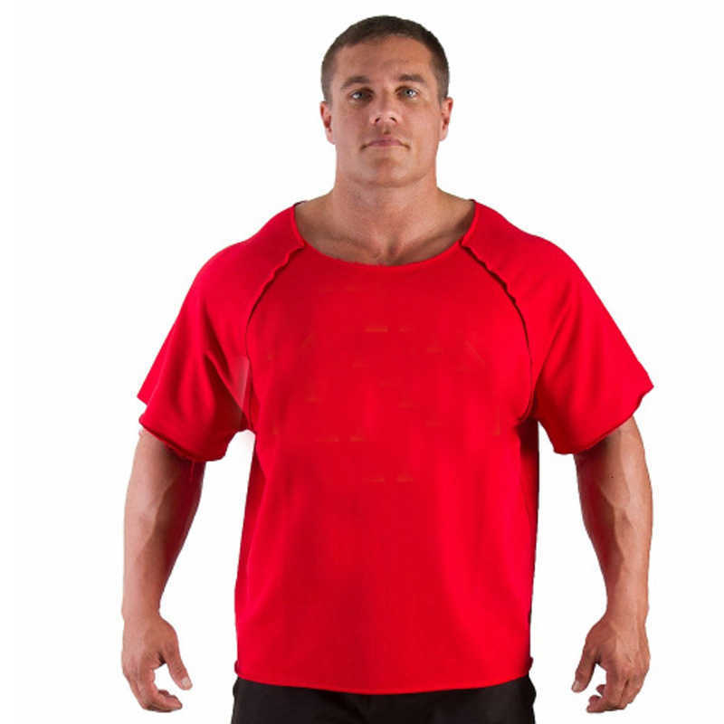 Gyms Clothing Mens Bodybuilding Loose T Shirts Cotton Short Sleeve Sweatshirt Fitness Workout Sportswear Tops Men W250220
