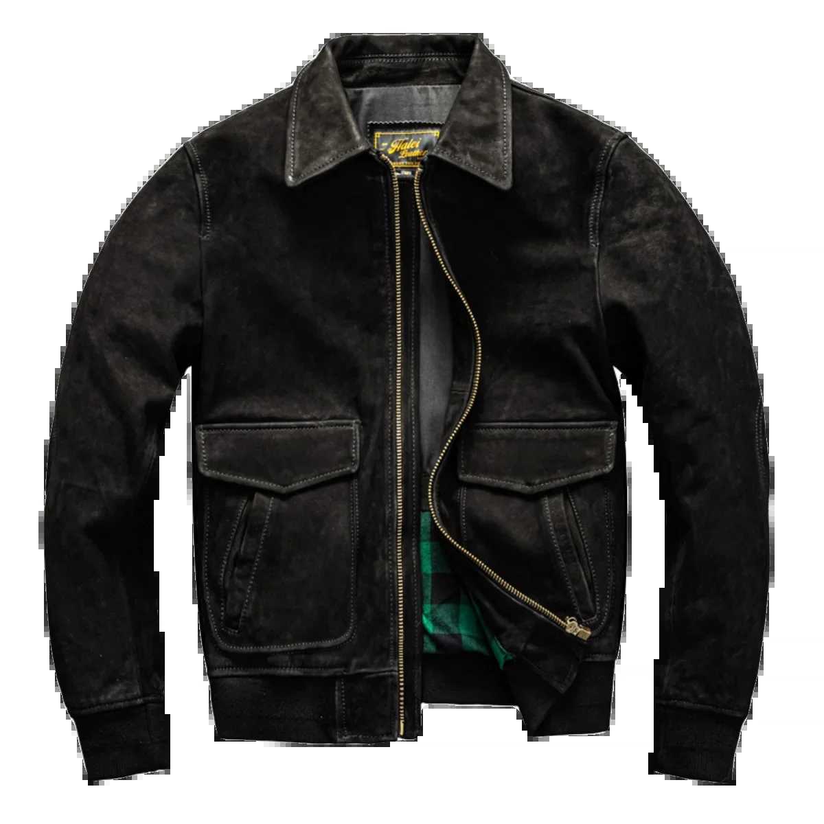 Heavy Water Wash Uncoated Mixed Breed Top Layer Goat Skin Genuine Leather Jacket G1 Flight Suit Jacket for Men J251028