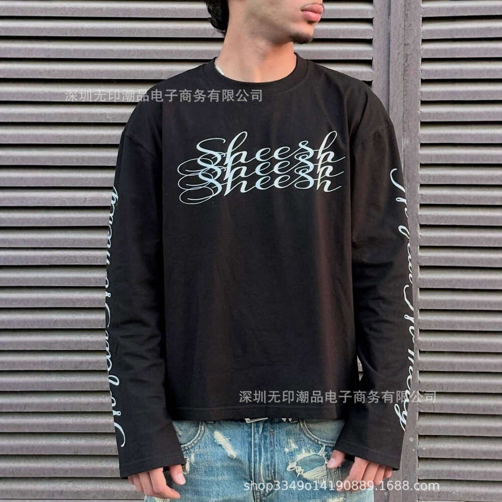 American Style Autumn Long Sleeve T-Shirt Dark Y2K Print Top High Street Gothic Trendy Outfit